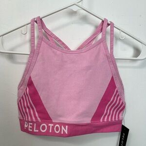 Peloton Pink Dual-Tone Strappy Sports Bra